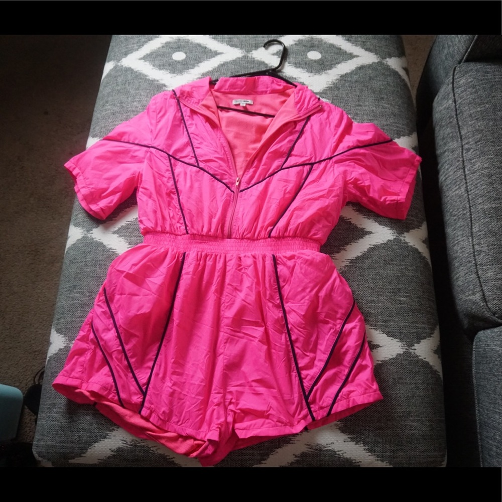 NEON Pink Windbreaker Romper